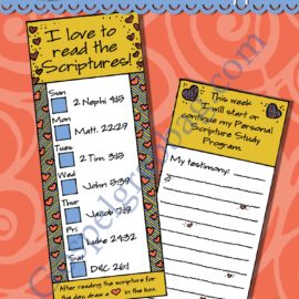 I Love to Read the Scriptures bookmark and testimony journal