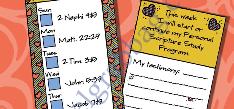 I Love to Read the Scriptures bookmark and testimony journal