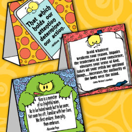 Choosing Virtuous Thoughts: LDS Lesson Activity – TV Topper and Bookshelf Buddy – “How do I guard my virtue?”