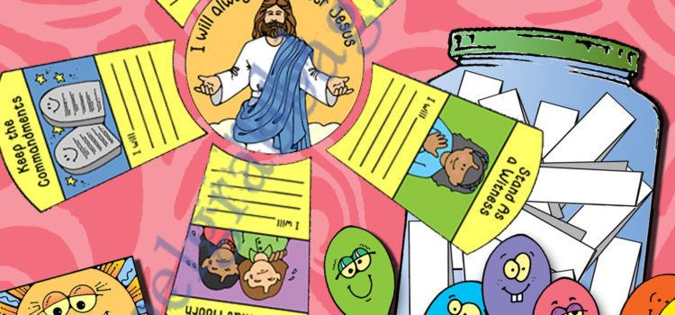 BAPTISM COVENANTS: Activity Days: Learning and Living the Gospel, Goal 1 Invitation, Activity: Sunshine Promises mirror motivator-planner, Faithful Footsteps Spoons Game, GospelGrabBag.com