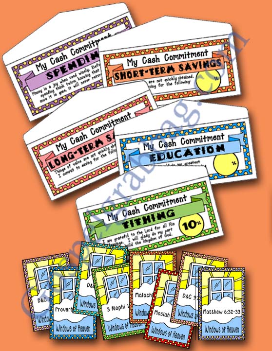 My Cash Commitment and Windows of Heaven Activities about spending and payment of tithing