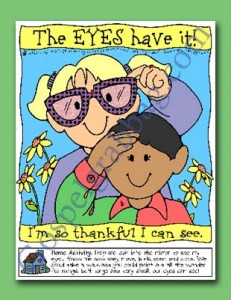BODY: Sunbeam Lesson 19, I Am Thankful for My Eyes, Sunday Savers book or CD-ROM, gospelgrabbag.com, Primary Lesson Helps, Primary 1 manual, senses