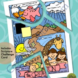 CREATION Activity: Days 1-7 Creation Scripture Puzzle – Come, Follow Me Primary – Family Home Evening, Old Testament Lesson 3 Activity Primary 6 manual