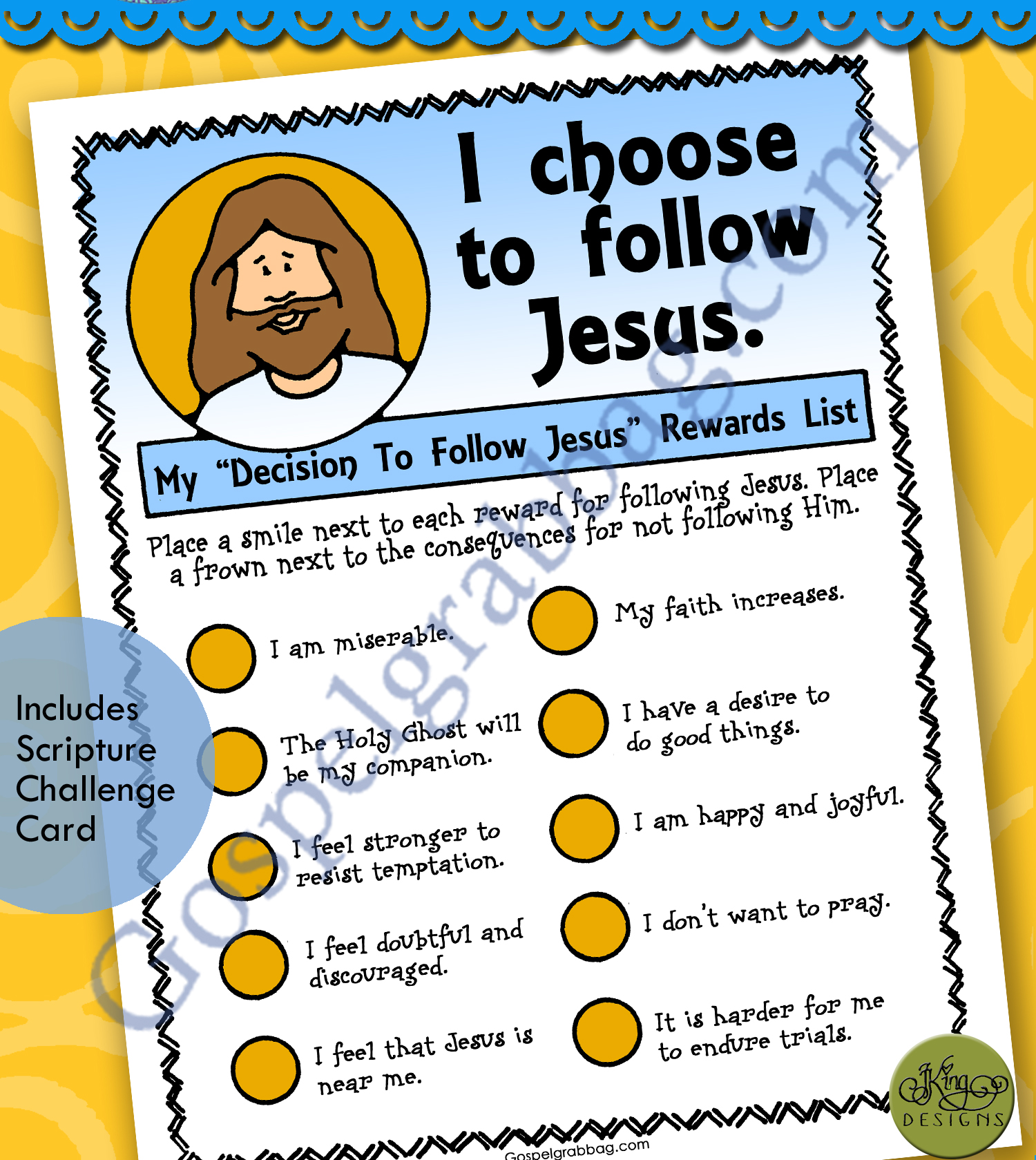 I choose to follow Jesus. reward list