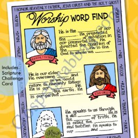 I Honor Heavenly Father, Jesus Christ, and the Holy Ghost (Worship Word Find)