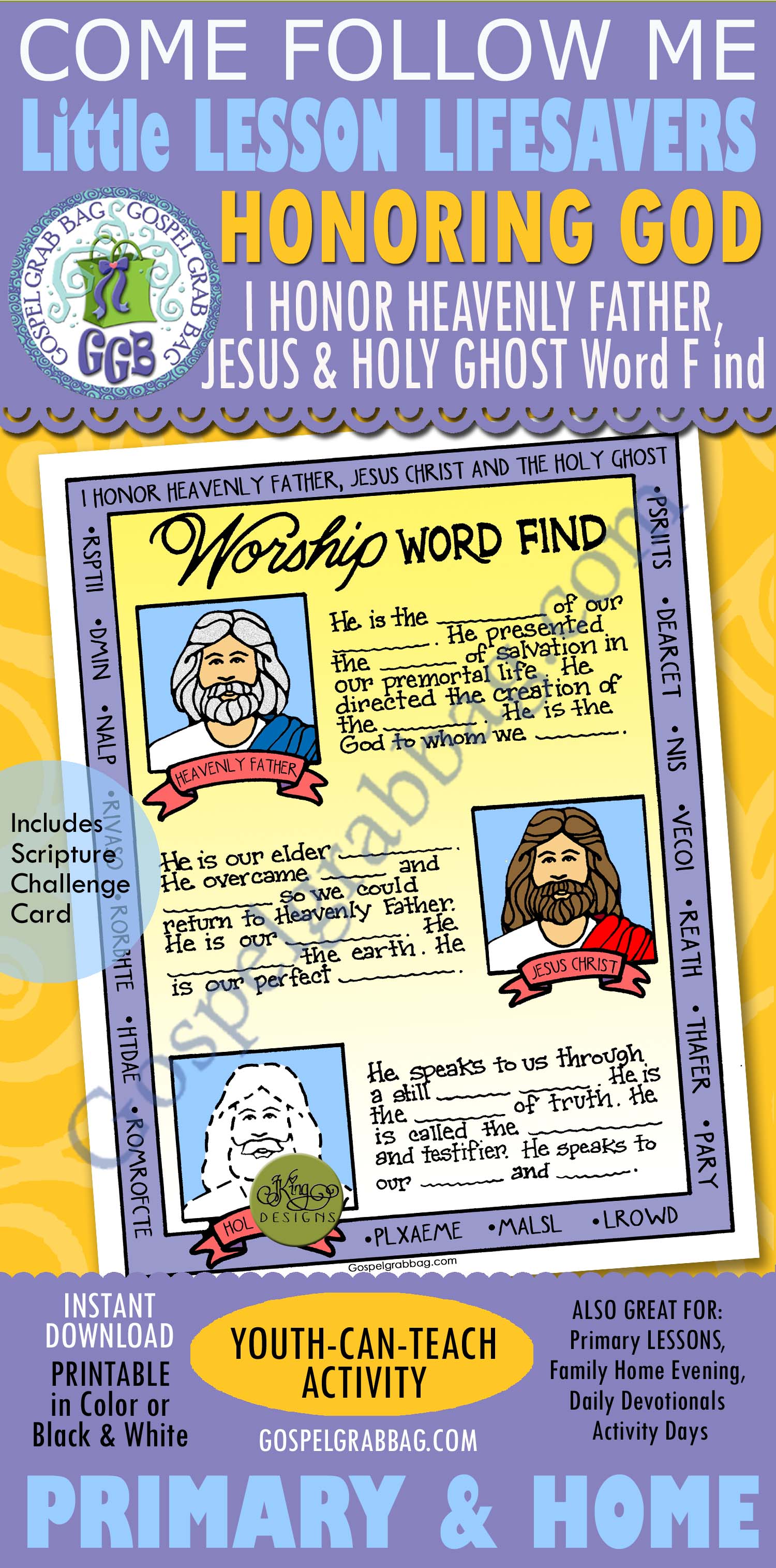 $1.50 Little LESSON LIFESAVER Activity for Come Follow Me – Primary and Home (family home evening), LDS, Christian, Bible Study