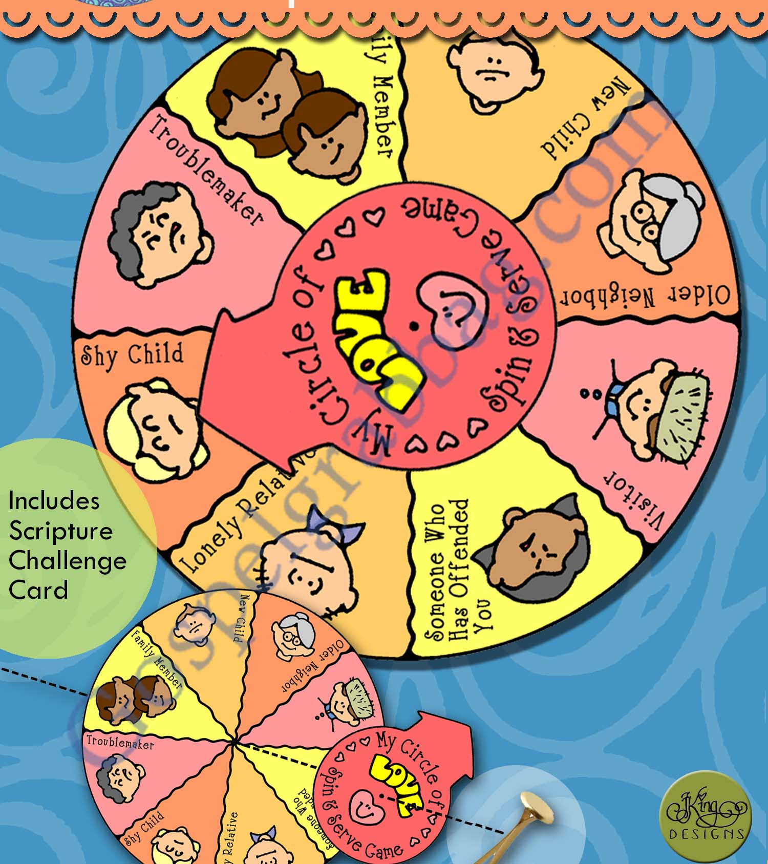 My Circle of Love spin-and-serve game