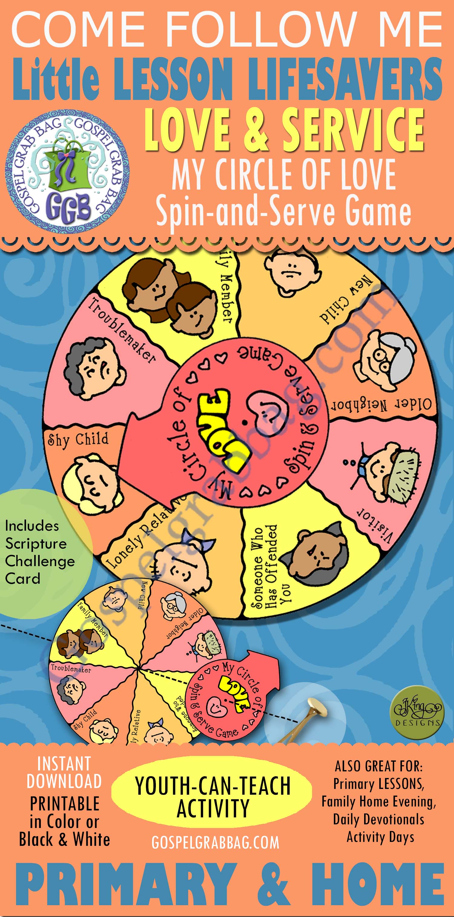 My Circle of Love Spin-and-Serve game