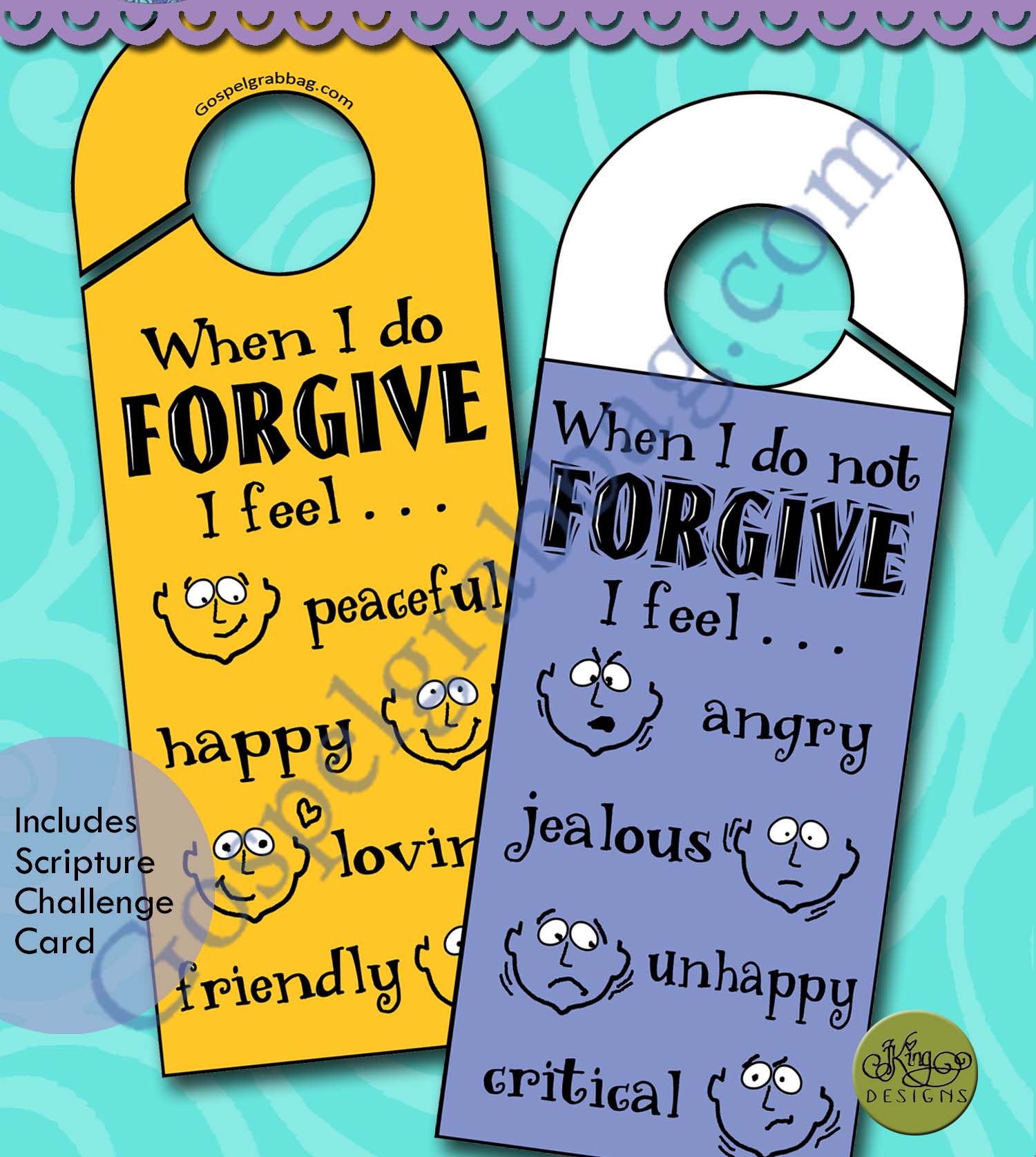 Feelings of Forgiveness filling-in-the-face doorknob hanger