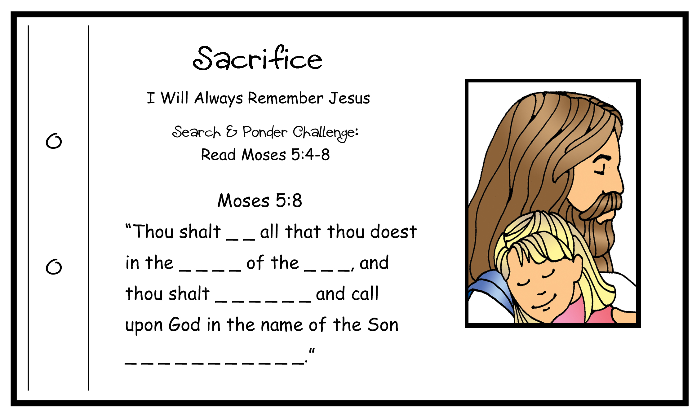 MOSES 5:8 Scripture Challenge Card
