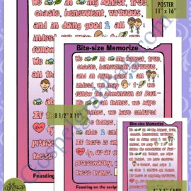 Rebus style SCRIPTURE POSTER / CARDS Articles of Faith 1:13 Virtues We Believe In (13th Article of Faith)