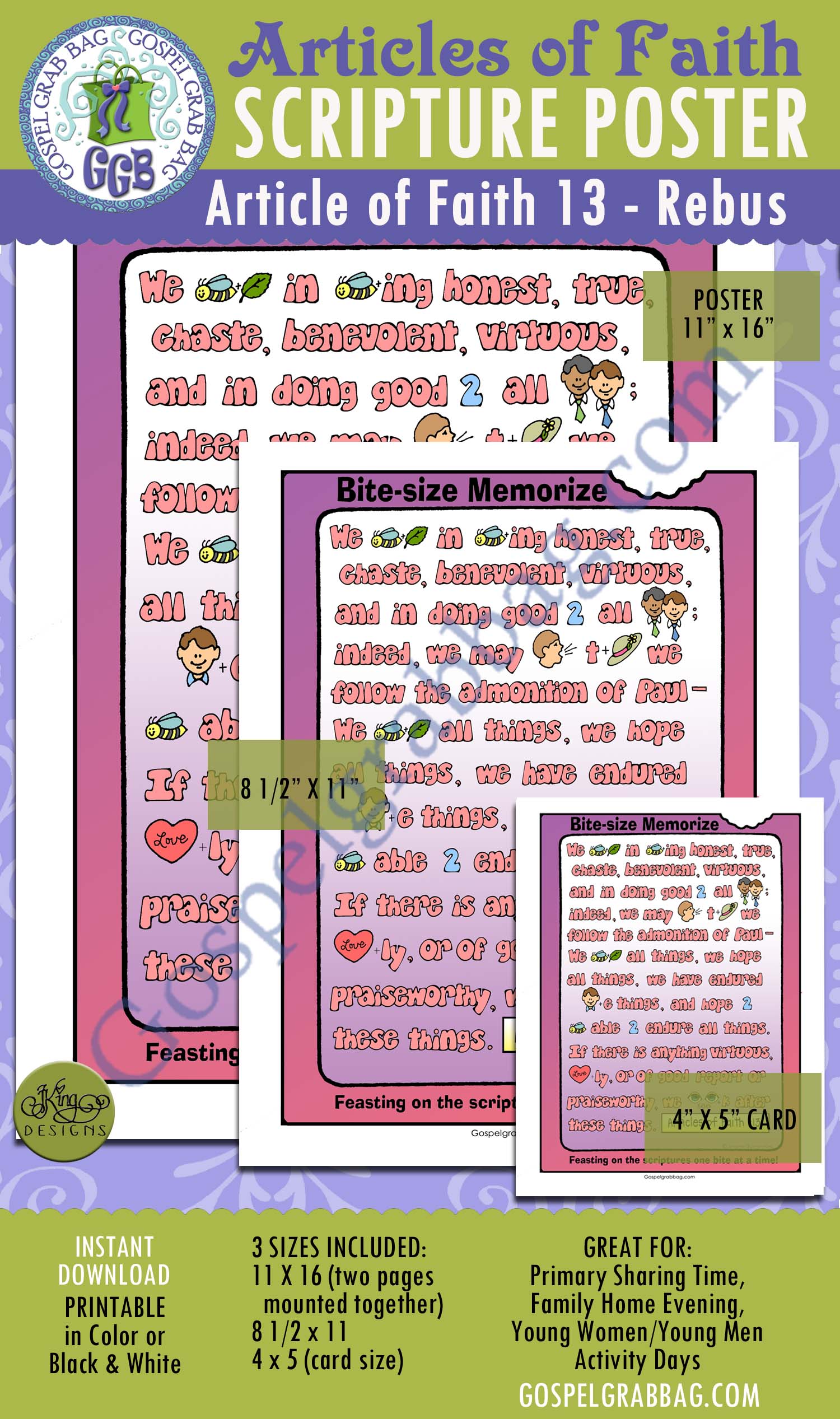 Article of Faith 13 Rebus preview Articles of Faith 1:13 Virtues We Believe In (13th Article of Faith