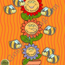 LDS Primary Singing Time, Fun Song Activities, Bee-utiful Singing Flowers meter and pick-a-song, Music leader, sharing time, family home evening