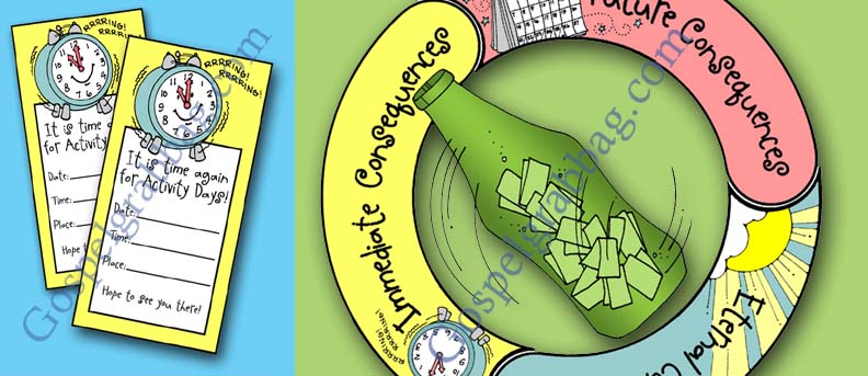 $1.50 - CHOOSE THE RIGHT: LDS Activity Days - Learning and Living the Gospel - consequences, family home evening, gospelgrabbag.com