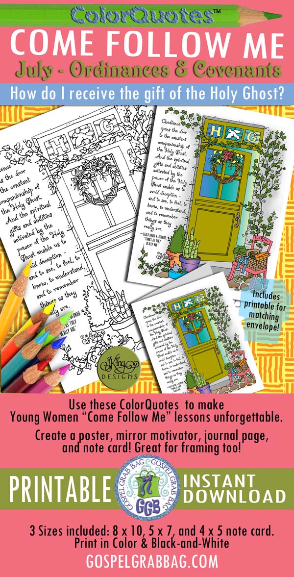 Quotes to Color - ColorQuotes for JULY Theme: Ordinances and Covenants, PRINTABLES, LESSON 4 How do I receive the gift of the Holy Ghost?, printables, “"Obedience opens the door to the constant companionship of the Holy Ghost." David A. Bednar, Apostle, "Things as They Really Are" Quotes to Color - ColorQuotes for JULY Theme: Ordinances and Covenants, PRINTABLES, LESSON 4 How do I receive the gift of the Holy Ghost?, printables, “"Obedience opens the door to the constant companionship of the Holy Ghost." David A. Bednar, Apostle, "Things as They Really Are" GospelGrabBag.com
