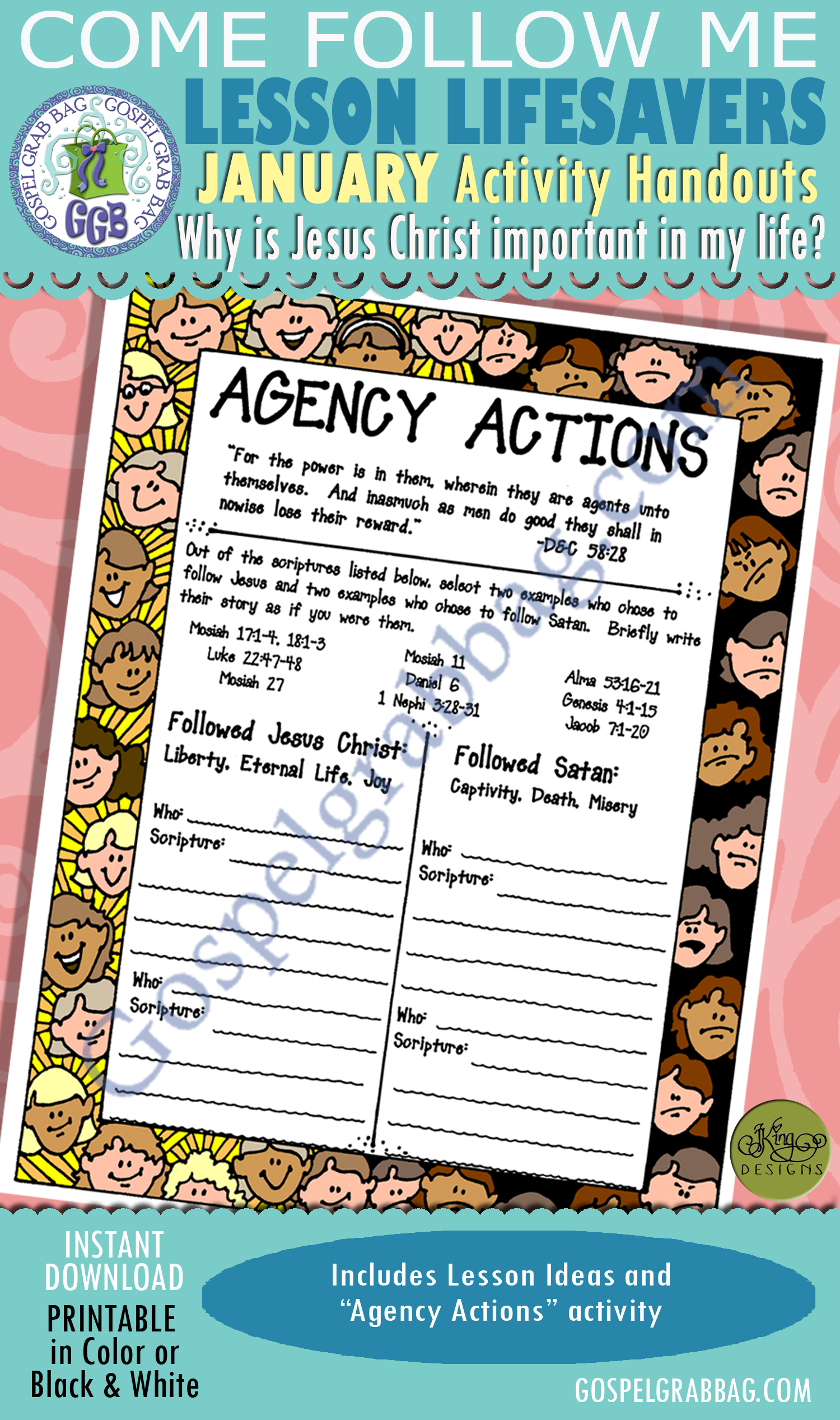 January Lesson 3 - Come Follow Me "Why is Jesus Christ important in my life?" ACTIVITY: Following Jesus - Agency Actions scripture challenge $1.75 January Lesson 3 - Come Follow Me "Why is Jesus Christ important in my life?" ACTIVITY: Following Jesus - Agency Actions scripture challenge