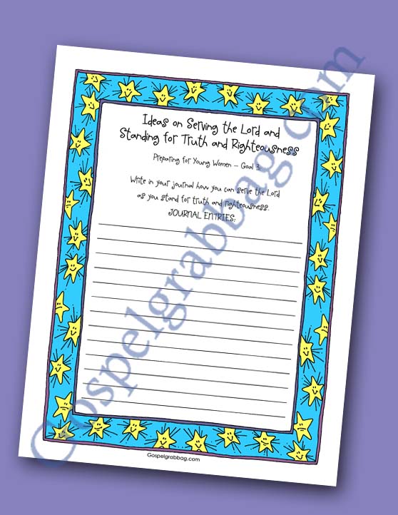 $2.50 set – PREPARE ACTIVITY DAY GIRLS FOR YOUNG WOMEN and personal progress, Set includes: 1 invitation and set of 5 different planner forms, gospelgrabbag.com