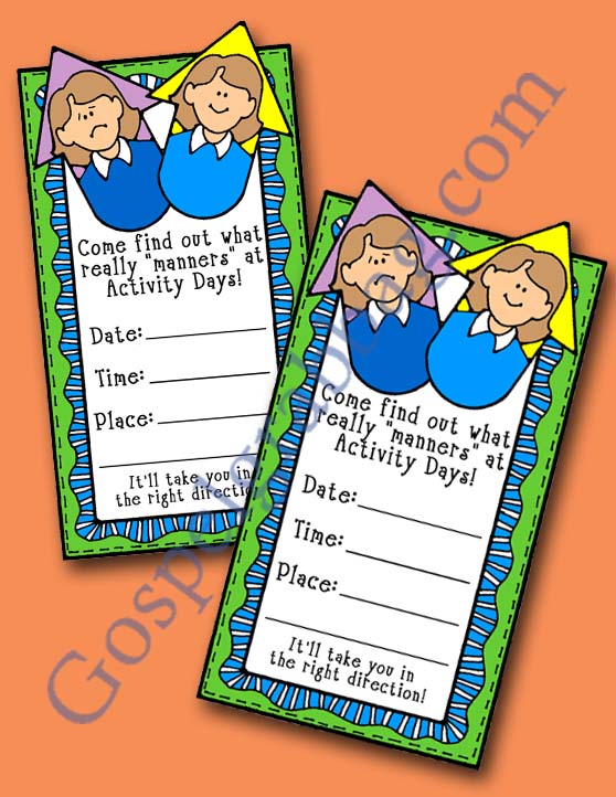 $1.00 MANNERS: LDS Activity Days – Serving Others - Goal 6, practice good manners and courtesy, family home evening, gospelgrabbag.com