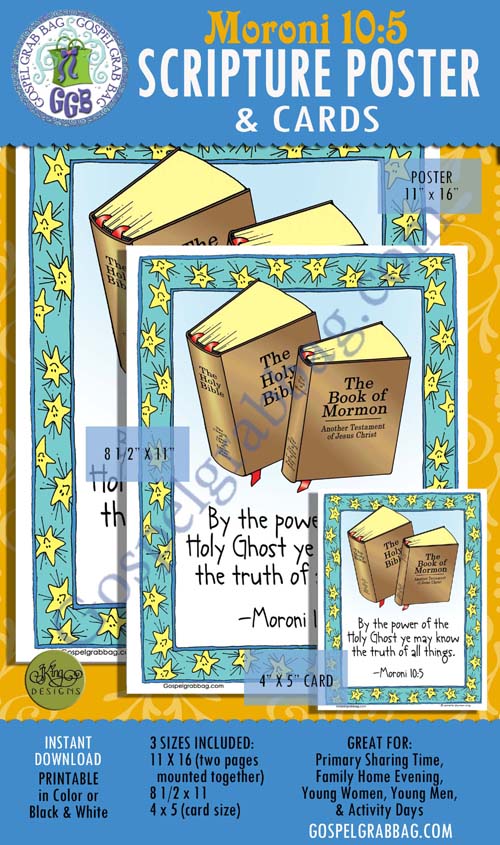 Moroni 10.5 Scripture poster/card set
