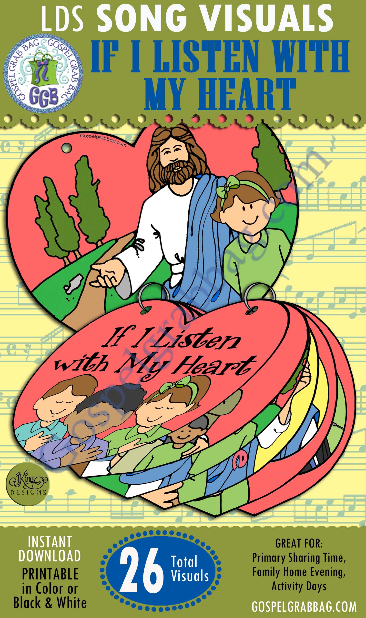 "If I Listen With My Heart" Song Visuals for Primary