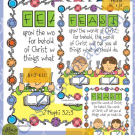 $2.00 SCRIPTURES: 2 Nephi 32:3 Scripture Posters and Cards - Feast upon the words of Christ