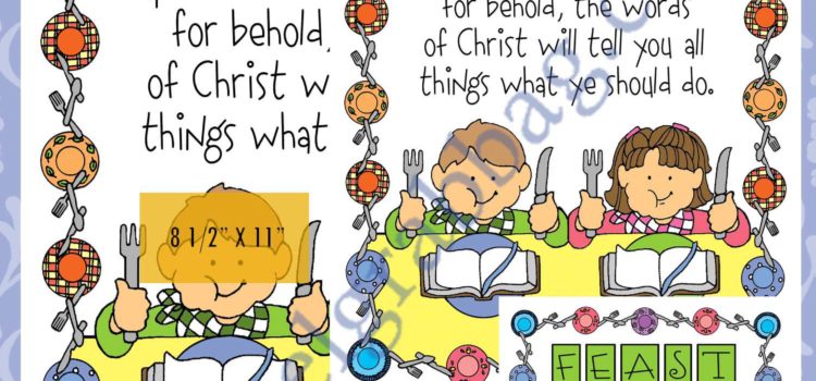 $2.00 SCRIPTURES: 2 Nephi 32:3 Scripture Posters and Cards - Feast upon the words of Christ