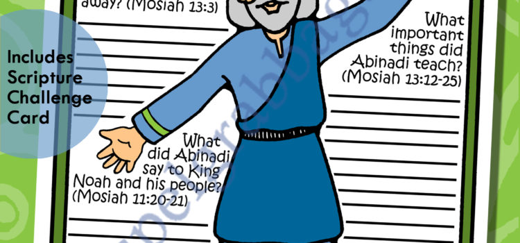 MISSIONARY WORK Activity “Who is Abinadi?” (prophet poster) Come Follow Me (Book of Mormon), Primary, Sunday School, Seminary, family home evening