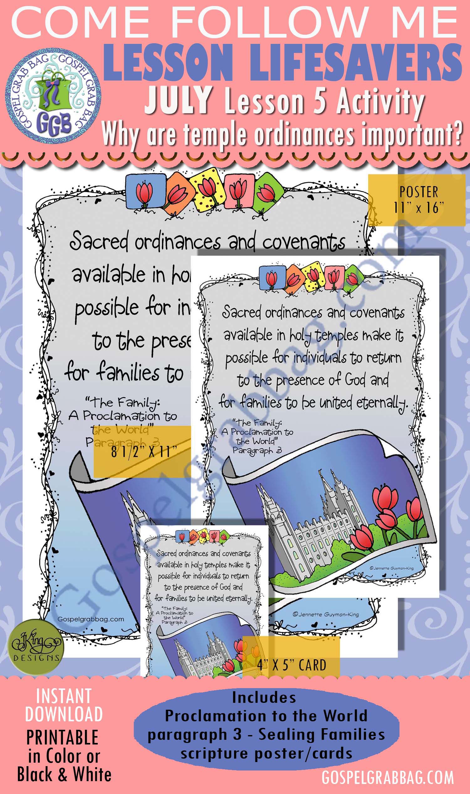 $2.00 July Come Follow Me Lesson 5 "Why are temple ordinances important?"