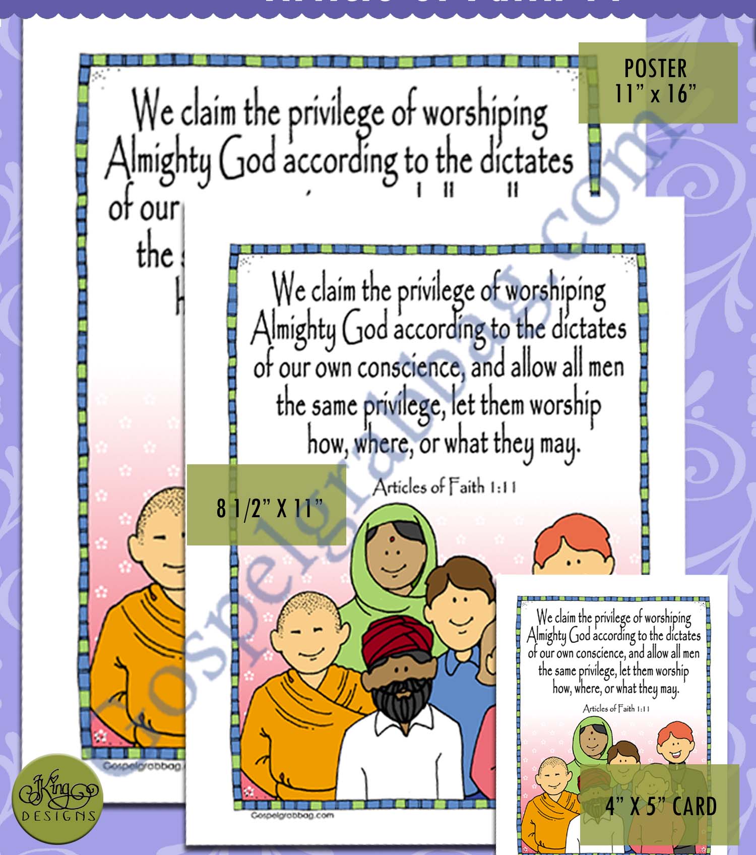 CHARITY - KINDNESS Scripture Poster / Cards: Article of Faith 11