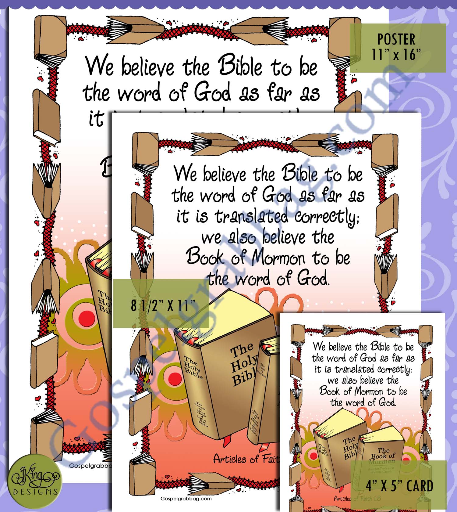 Articles of Fatih 1:8 scripture poster/card set