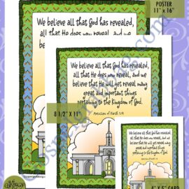 Articles of Faith 1:9 scripture poster/card set