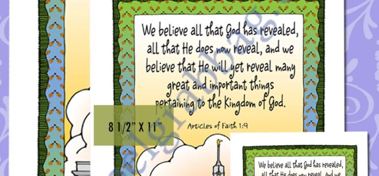 Articles of Faith 1:9 scripture poster/card set