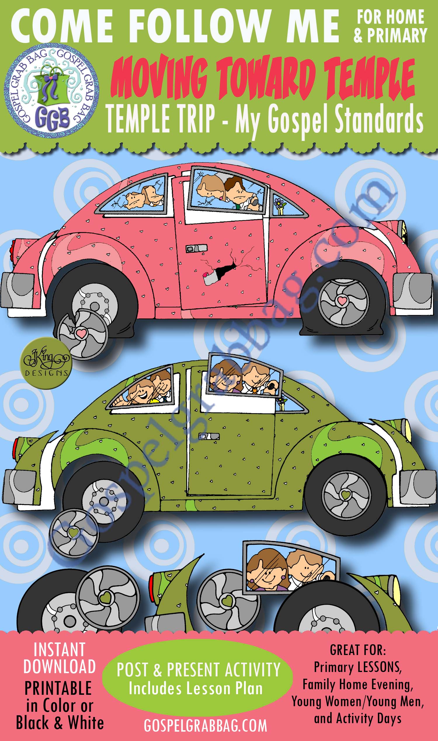 MOVING TOWARD THE TEMPLE My Gospel Standards car puzzle POST-AND-PRESENT
