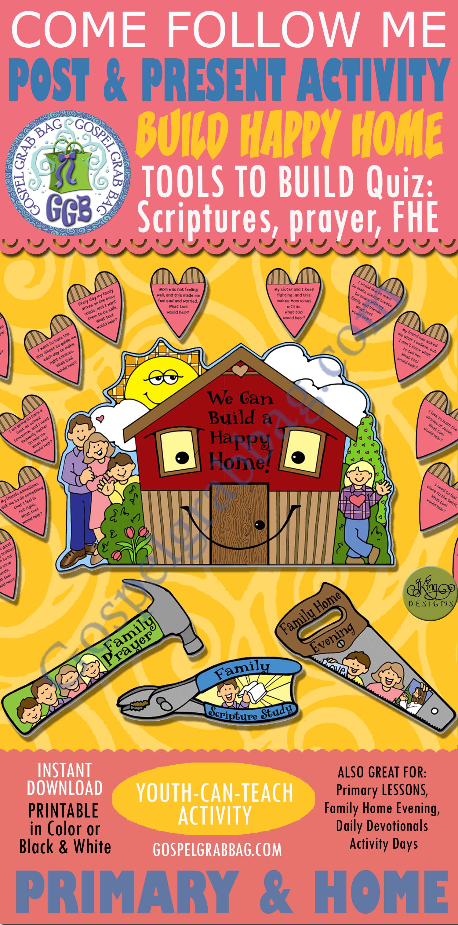 $3.50 POST-AND-PRESENT Activity for Come Follow Me – Primary and Home (family home evening), LDS, Christian, Bible Study