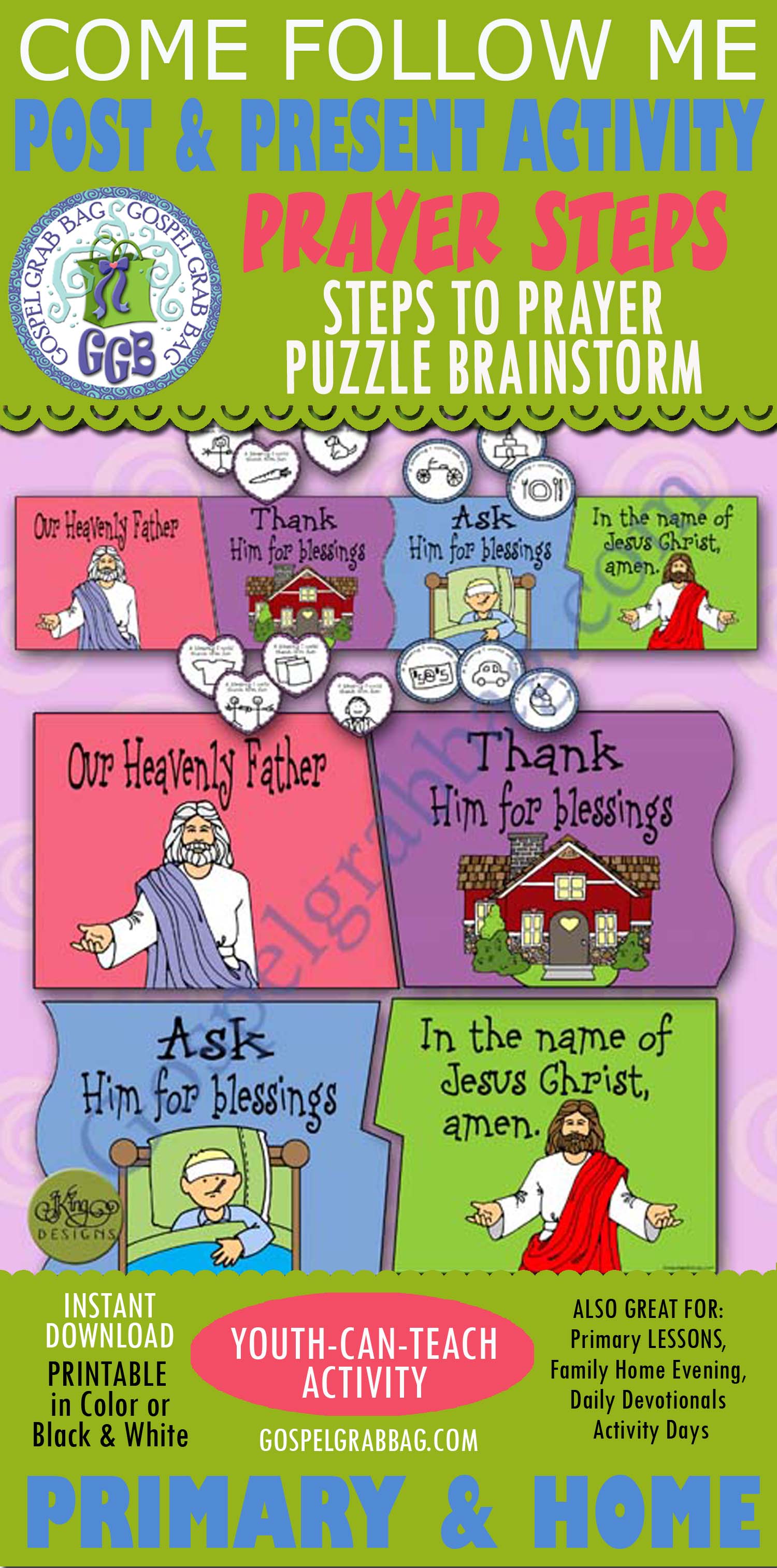 Steps to Prayer puzzle and brainstorm