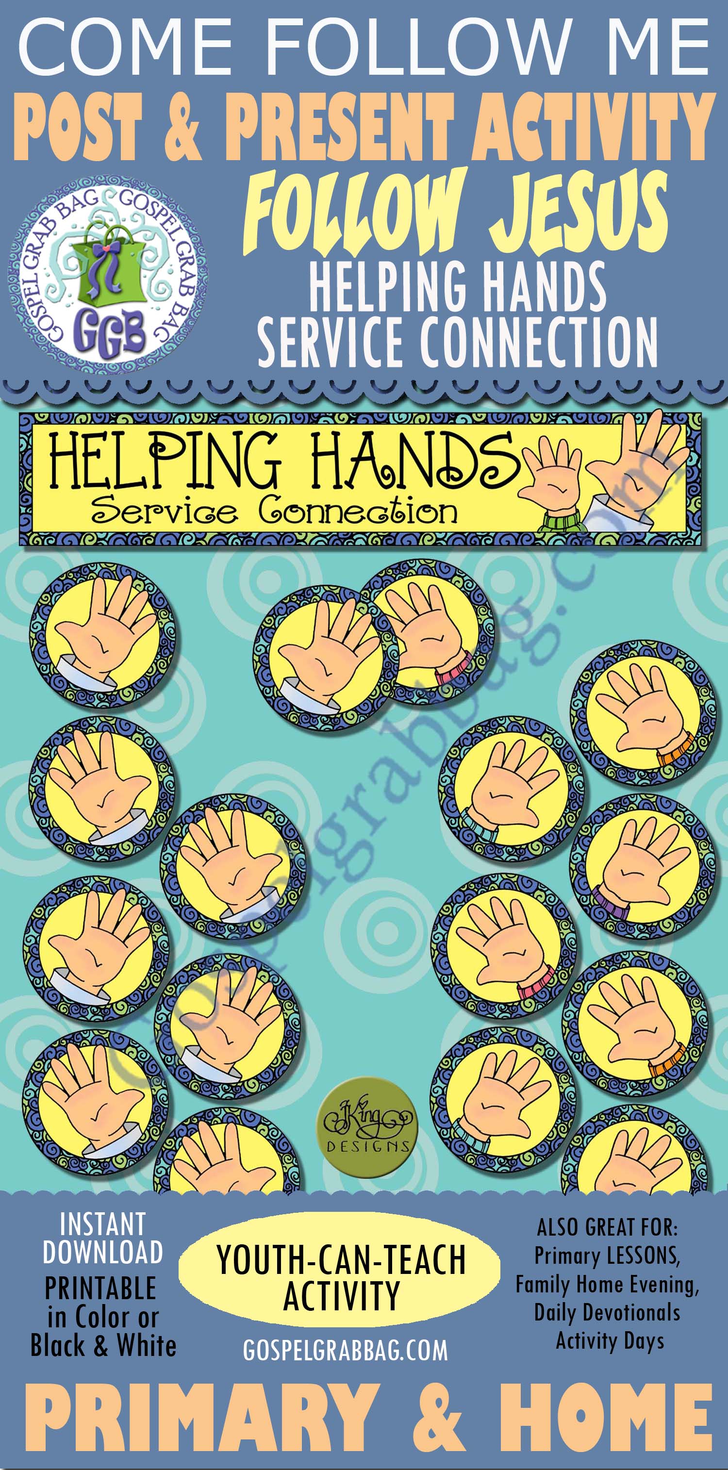 $3.50 POST-AND-PRESENT Activity for Come Follow Me - Primary and Home (family home evening)