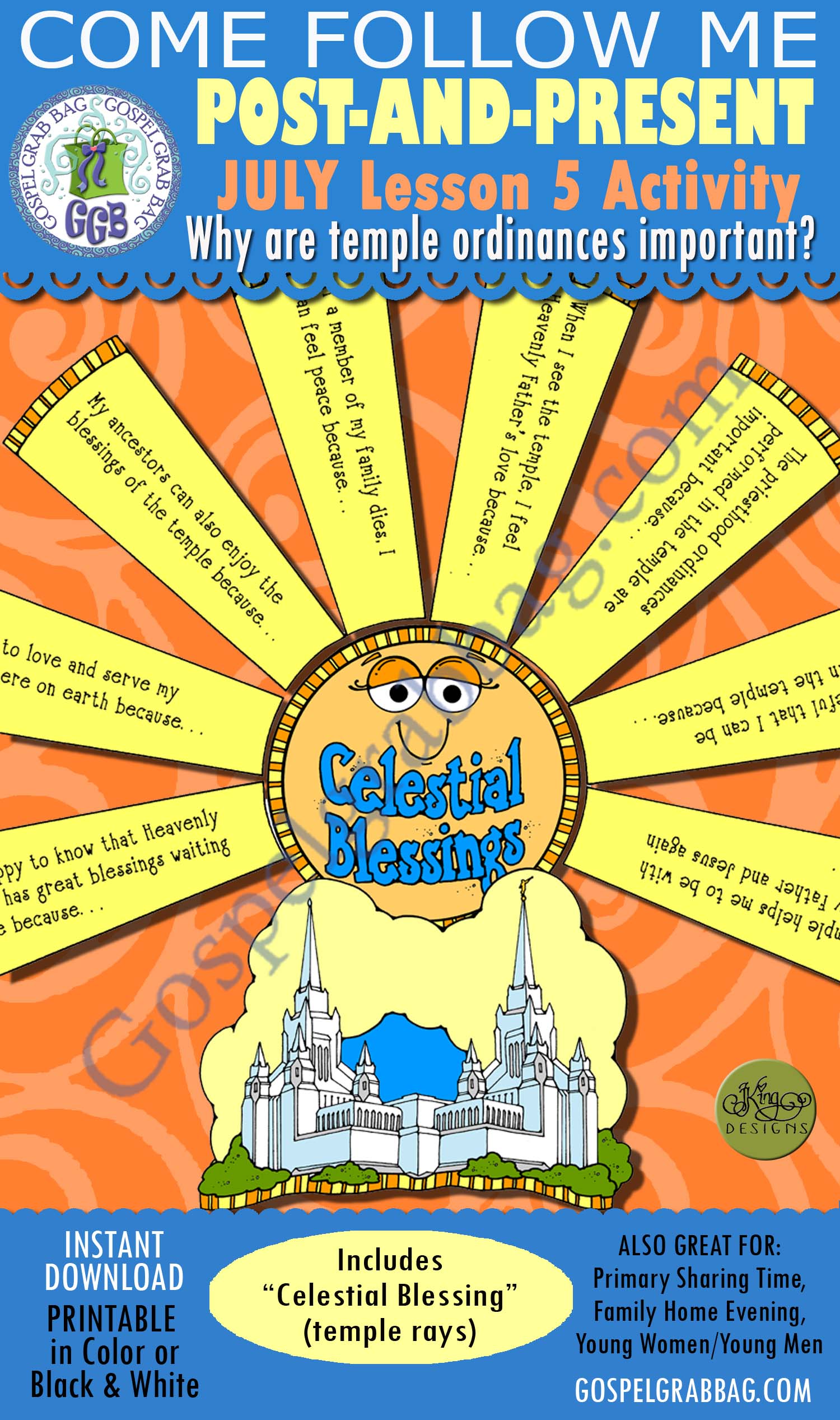 $3.50 JULY LESSON 5 Come Follow Me "Why are temple ordinances important?"