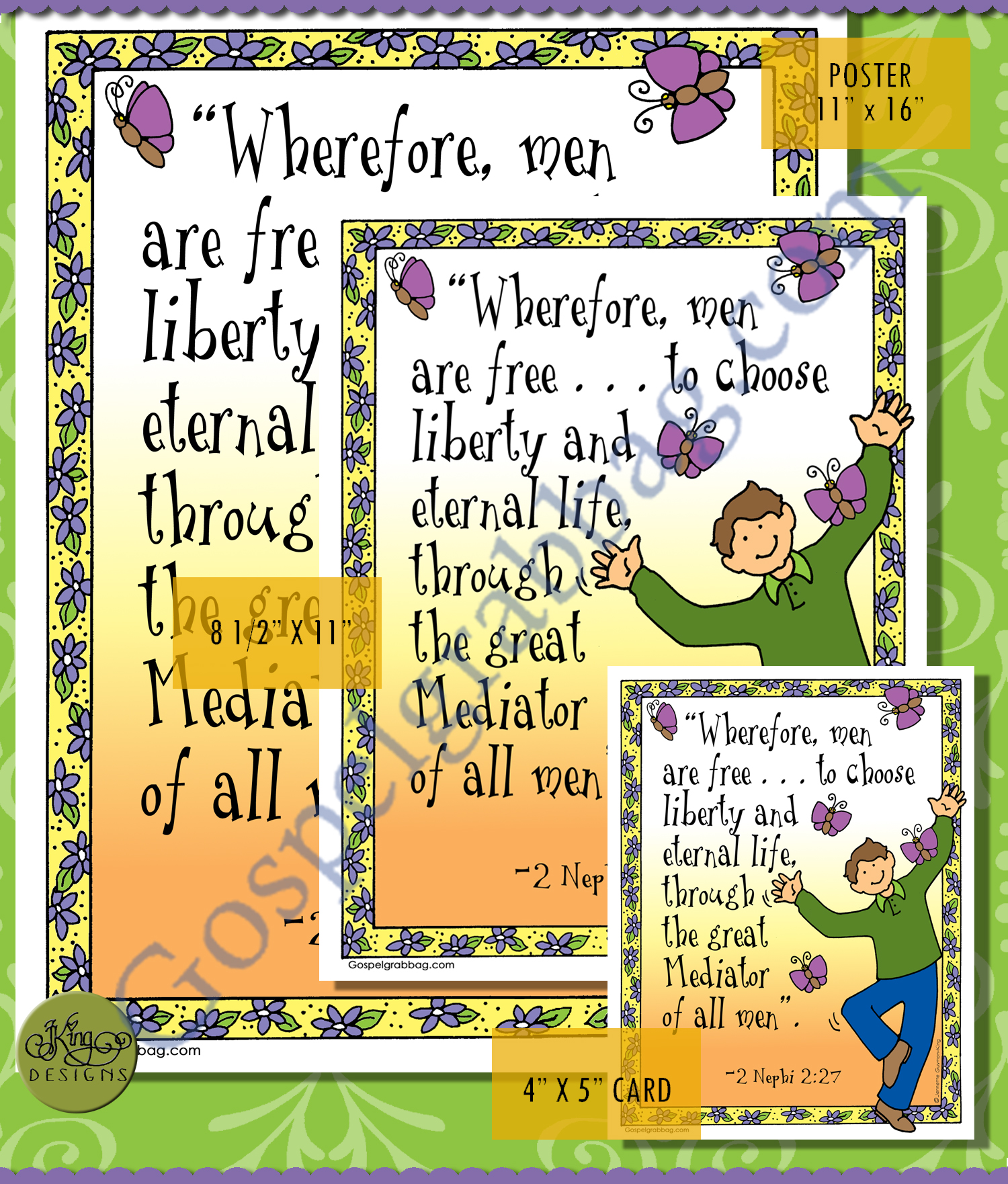 2 Nephi 2:27 scripture poster/card set