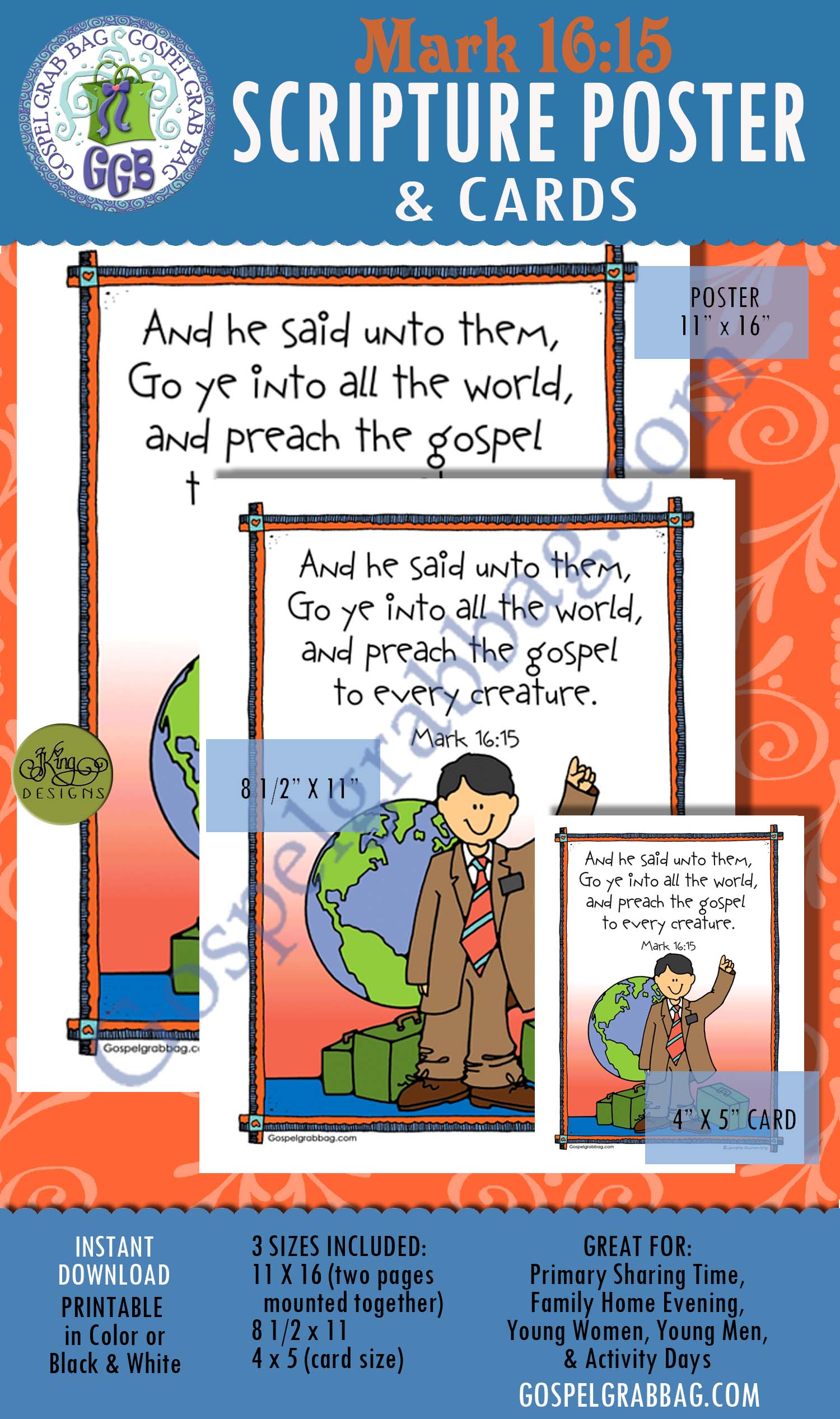 $2.00 Mark 16:15 Scripture Poster