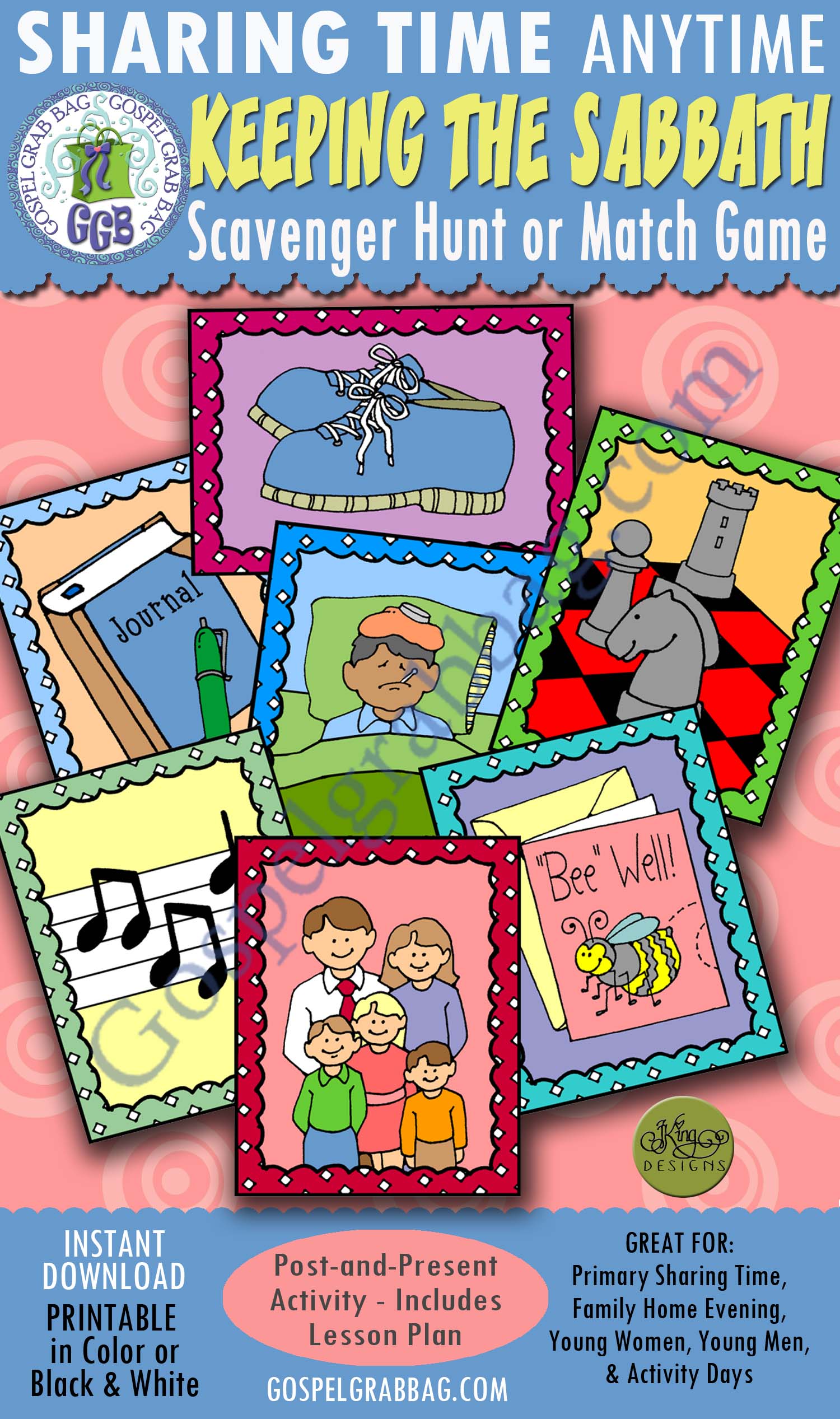 SABBATH DAY: Scavenger Hunt or Match Game Post-and-Present Activity, GospelGrabBag.com SABBATH DAY: Scavenger Hunt or Match Game Post-and-Present Activity, GospelGrabBag.com