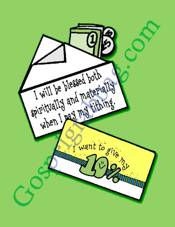 TITHING - Activity: Origami Tithing Purse/Wallet, Doctrine and Covenants, LDS Primary Lesson 45: Lorenzo Snow Receives a Revelation on Tithing, Sunday Savers book CD-ROM, GospelGrabBag.com