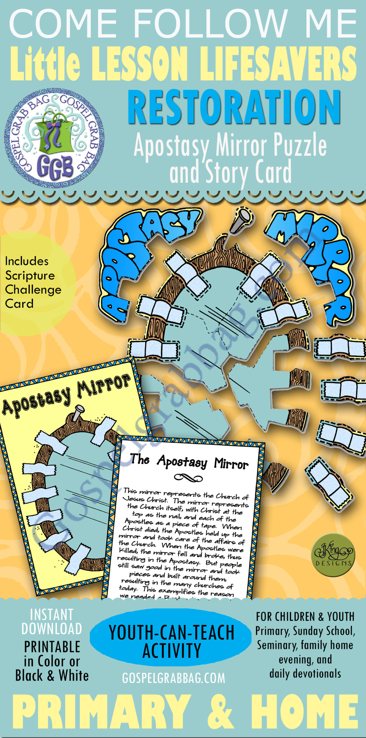 Apostasy Mirror (Restoration) teaching tool; story card