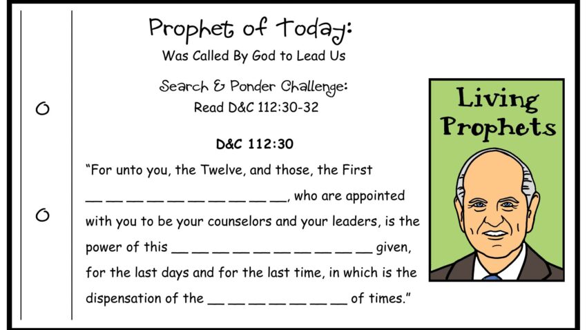 D&C 112:30 Scripture Challenge Card LIVING PROPHETS