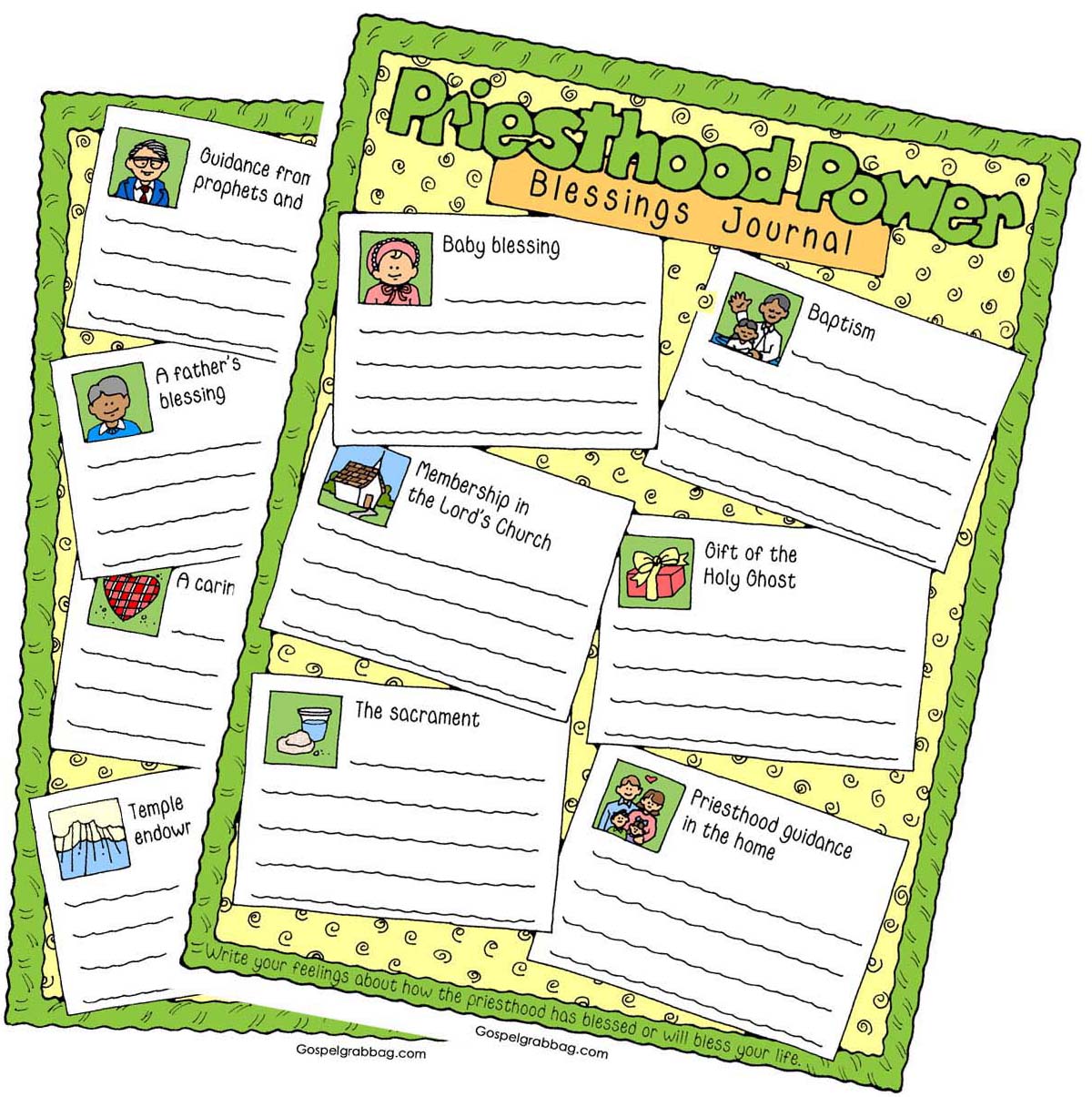 $1.75 Come Follow Me LESSON LIFESAVERS: October Week 2: How can I learn to be more patient? LDS printable download, GospelGrabBag.com – ACTIVITY: Priesthood Power Blessings Journal