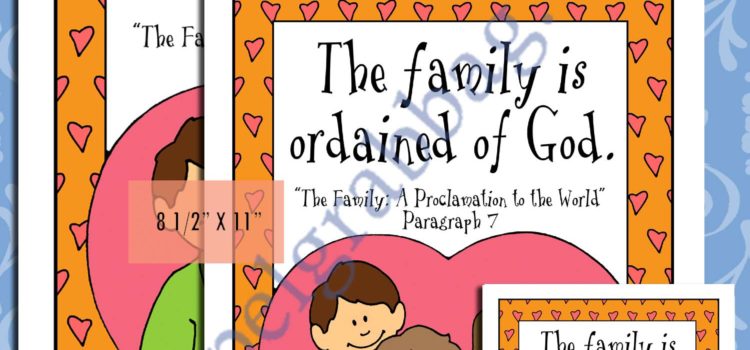 "The Family: A Proclamation to the World" SCRIPTURE POSTER & CARDS, Primary Sharing Time, Come Follow Me, Family Home Evening, Family, Plan of Salvation, GospelGrabBag.com