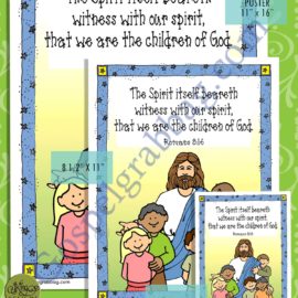 Romans 8:16 SCRIPTURE POSTER & CARDS, Primary Sharing Time, Come Follow Me, Family Home Evening, GospelGrabBag.com