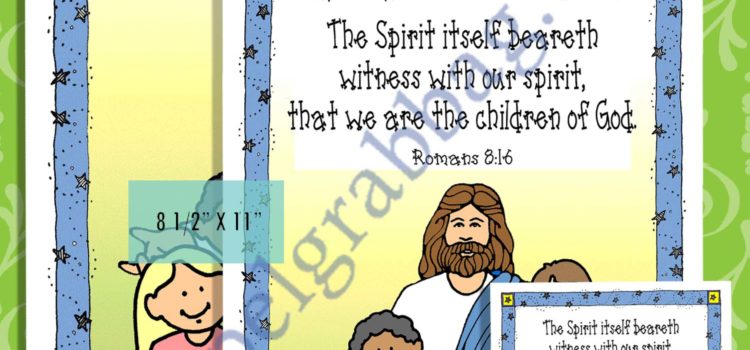 Romans 8:16 SCRIPTURE POSTER & CARDS, Primary Sharing Time, Come Follow Me, Family Home Evening, GospelGrabBag.com