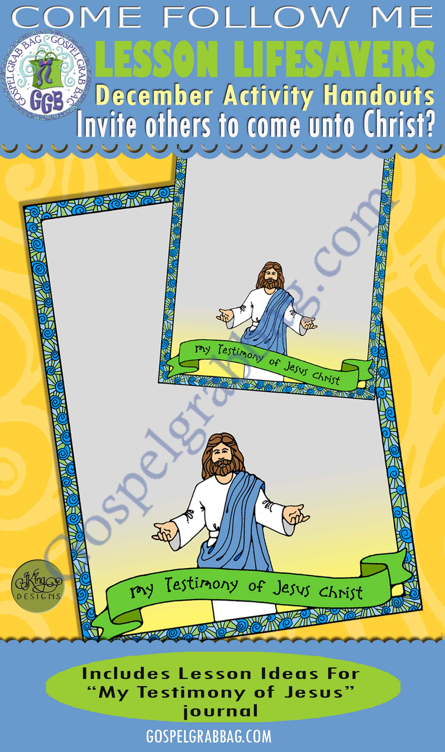 December Lesson 1 - Come Follow Me "How can I invite others to come unto Christ?" ACTIVITY: My Testimony of Jesus Christ journal $1.75 December Lesson 1 - Come Follow Me "How can I invite others to come unto Christ?" ACTIVITY: My Testimony of Jesus Christ journal, GospelGrabBag.com