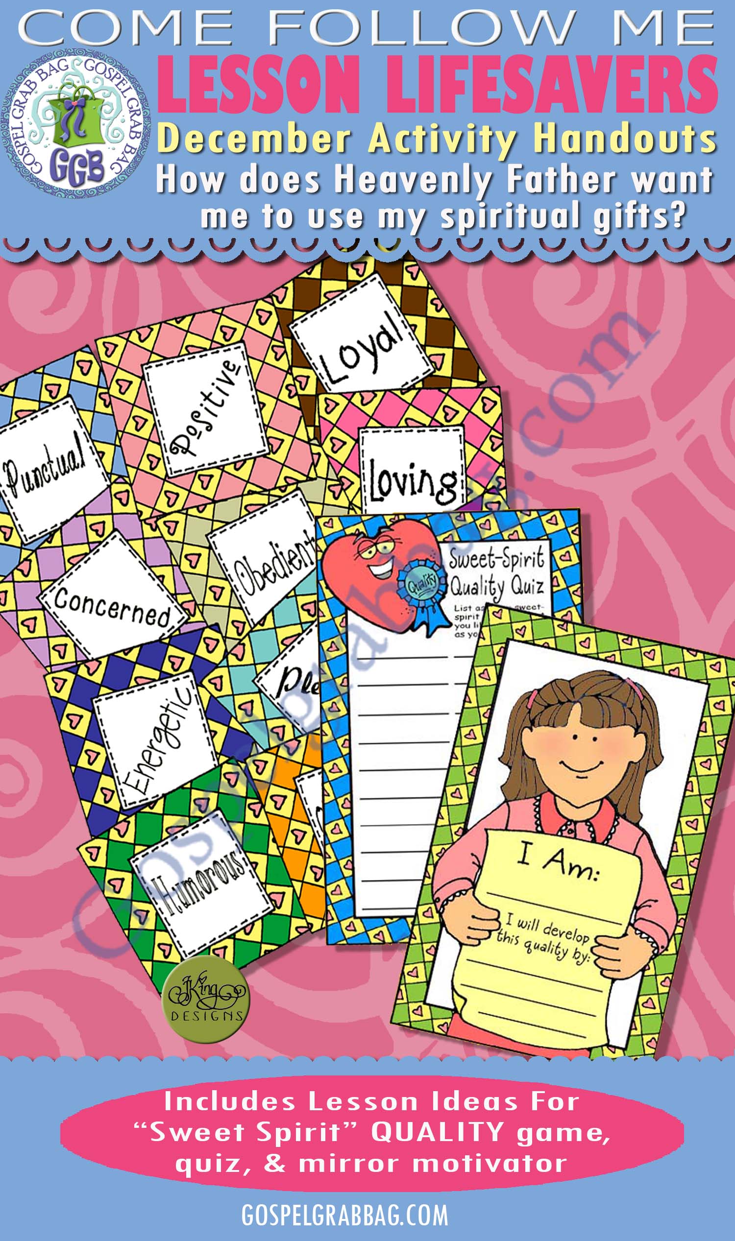 ACTIVITY: "Sweet Spirit" Quality Quiz, game, and mirror message Serving Others - Sweet Spirit Qualities game / Quiz, mirror motivator