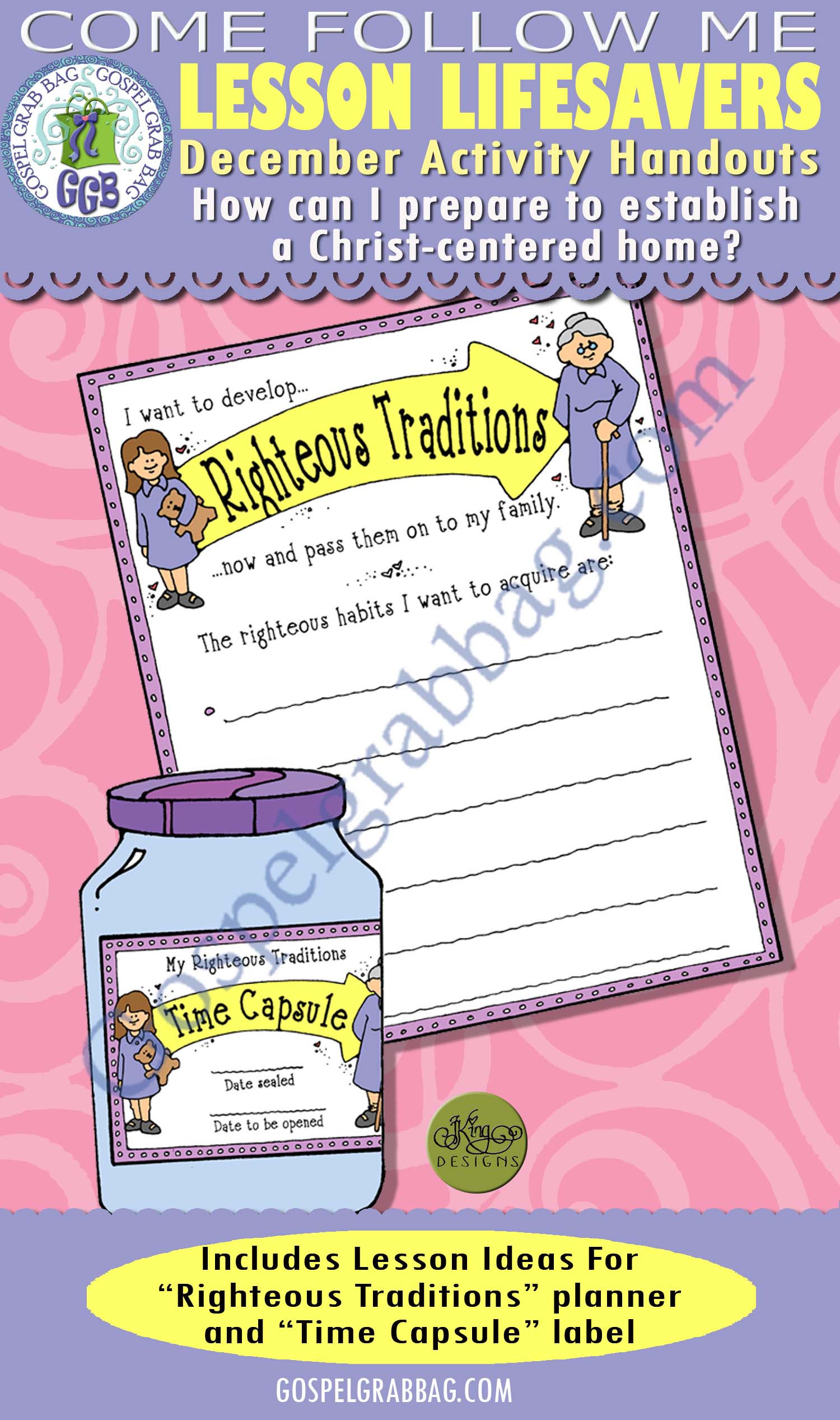 December Lesson 3 - Come Follow Me "How can I prepare to establish a Christ-centered home?" ACTIVITY: Righteous Traditions journal and Time Capsule label $1.75 December Lesson 3 - Come Follow Me "How can I prepare to establish a Christ-centered home?" ACTIVITY: Righteous Traditions journal and Time Capsule label, GospelGrabBagcom